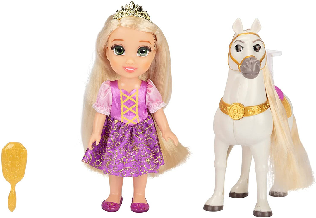 Geschenkset mit Disney-Prinzessin Rapunzel-Puppe und Maximus Petite