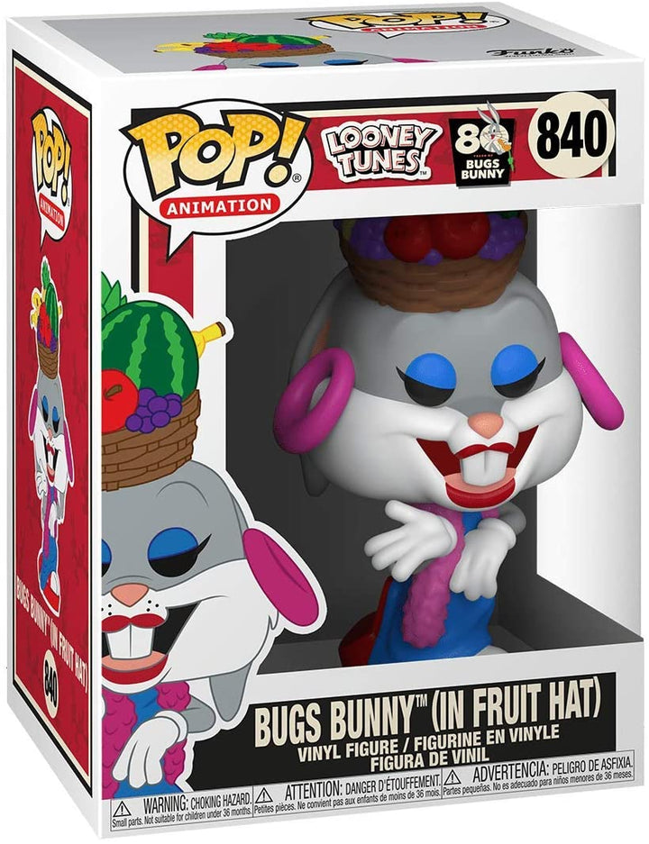 Looney Tunes 80th-Bugs Bunny Bugs Bunny (con sombrero de frutas) Funko 49161 Pop! Vinilo n. ° 840