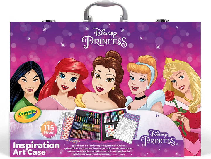 CRAYOLA Disney Princess Inspiration Art Case, 115 Kunst- und Malutensilien, Geschenk für Kinder ab 5 Jahren