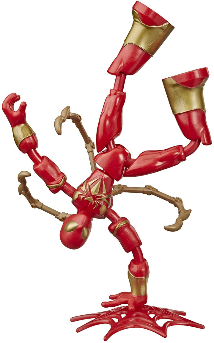 Marvel Spider-Man Bend et Flex Iron Spider Action Figure Toy, figurine flexible de 6 pouces