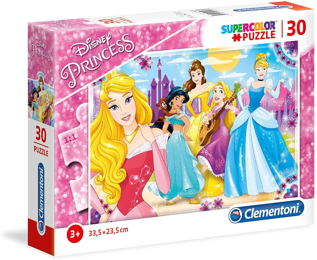 Clementoni 08503 Princesas Disney 08503-Supercolor Princess Puzzle, 30 Teile, mehrfarbig