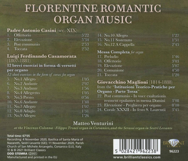 Florentiner romantische Orgelmusik [Audio-CD]
