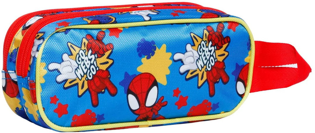 Spiderman Team-3D Double Pencil Case, Multicolour