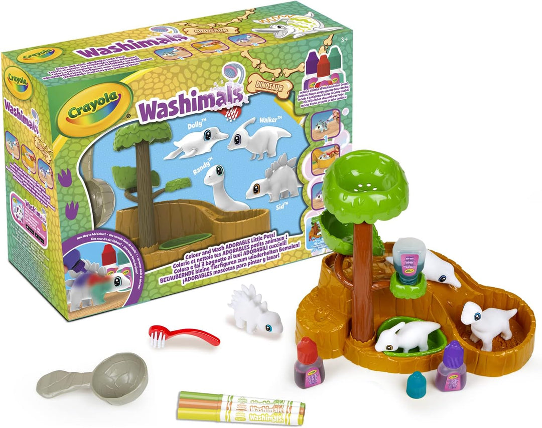 CRAYOLA Washimals Pets – Dinosaurier-Wasserfall-Spielset | Inklusive waschbarem Marker P