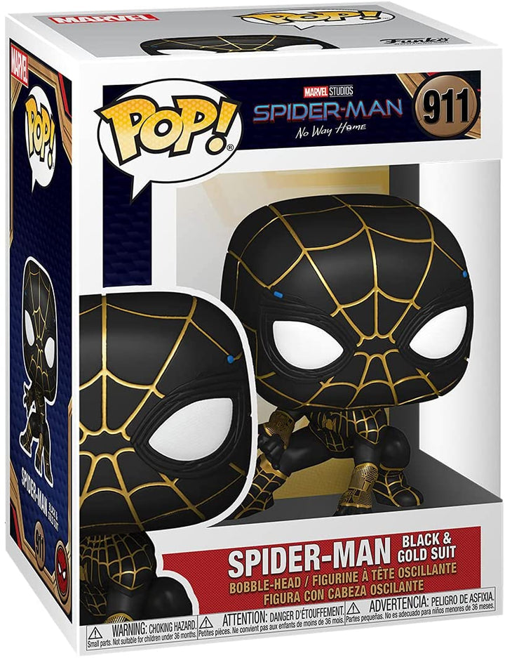 Marvel Studios Spiderman No Way Home Spider Man Black and Gold Funko 56827 Pop! VInyl #911