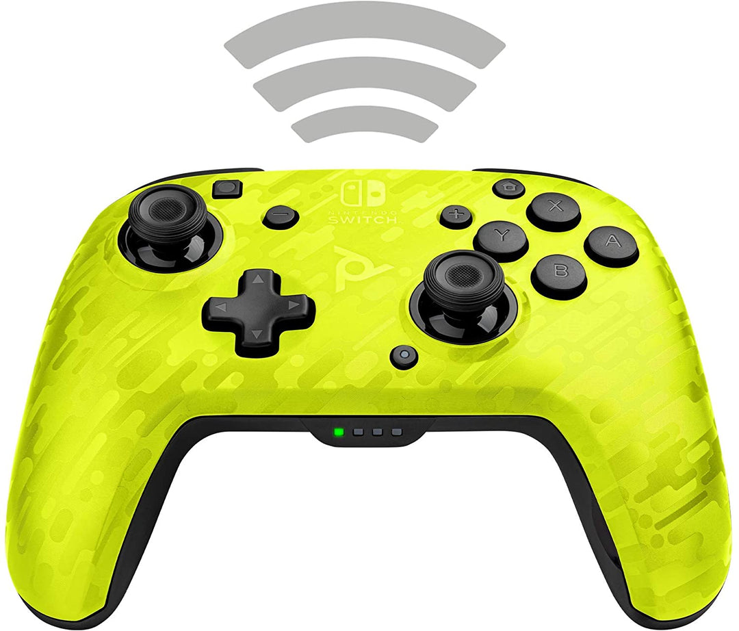 Controller Pdp Faceoff Deluxe + Interruttore Wireless Audio Camo Giallo