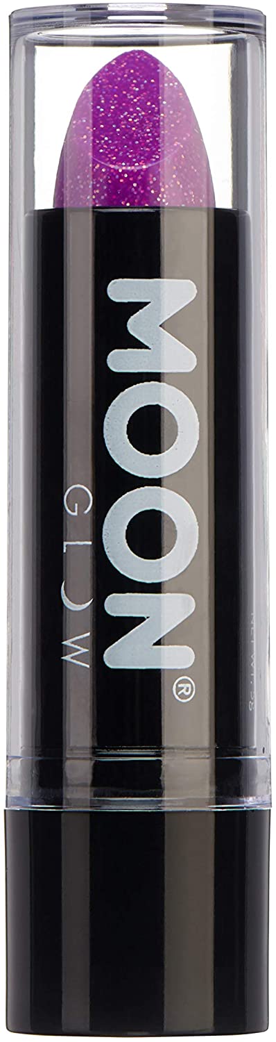 Neon UV Glitter Lipstick van Moon Glow - Paars - Heldere neonkleurige lippenstift