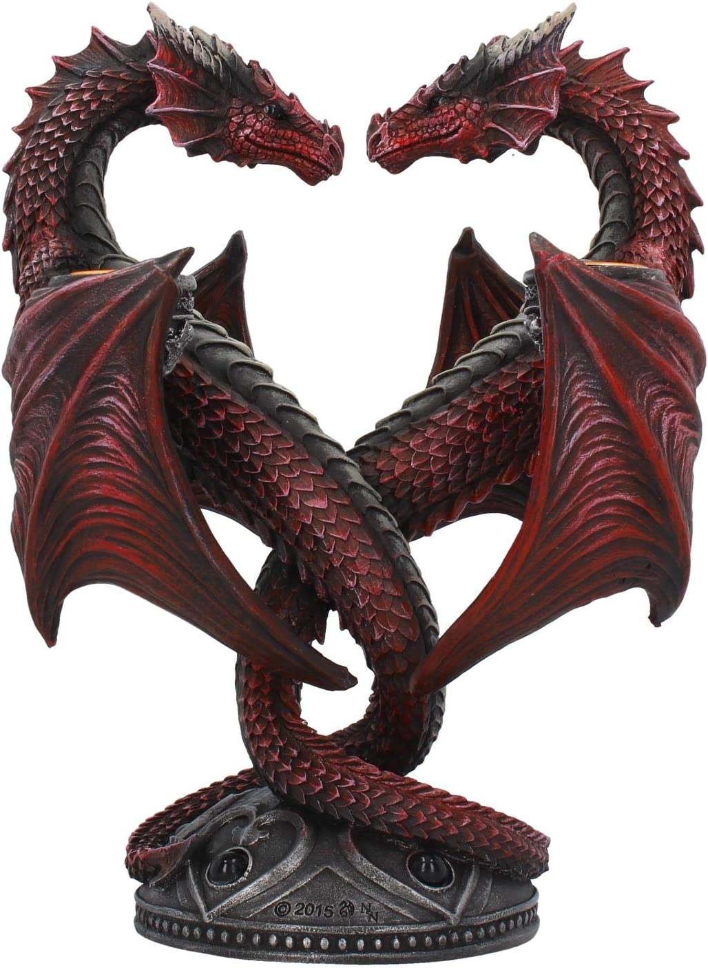 Nemesis Now Dragon Heart Anne Stokes Valentine's Edition Kerzenhalter, 23 cm, Rot,