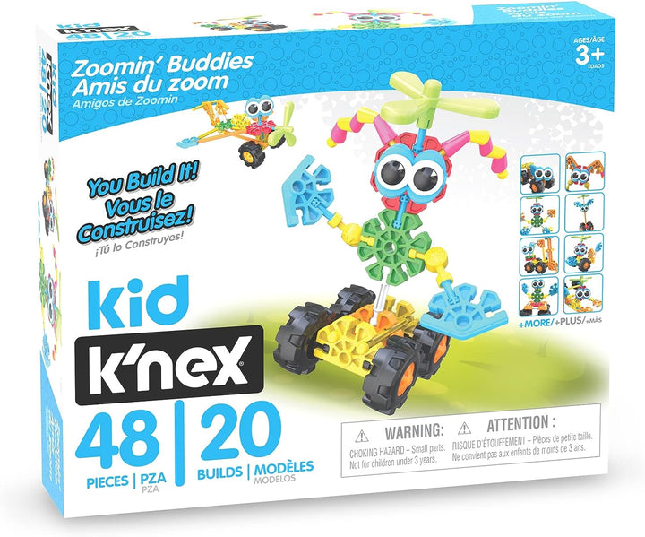 Basic Fun 85053 Kid K'NEX Zoomin' Buddies 20 Modellbauset, 48-teilig, mehrfarbig