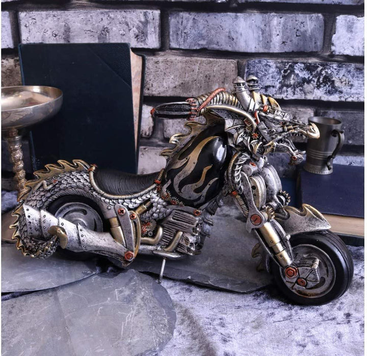 Nemesis Now – Dracus Birota Steampunk-Drachen-Motorrad-Figur – 29 cm