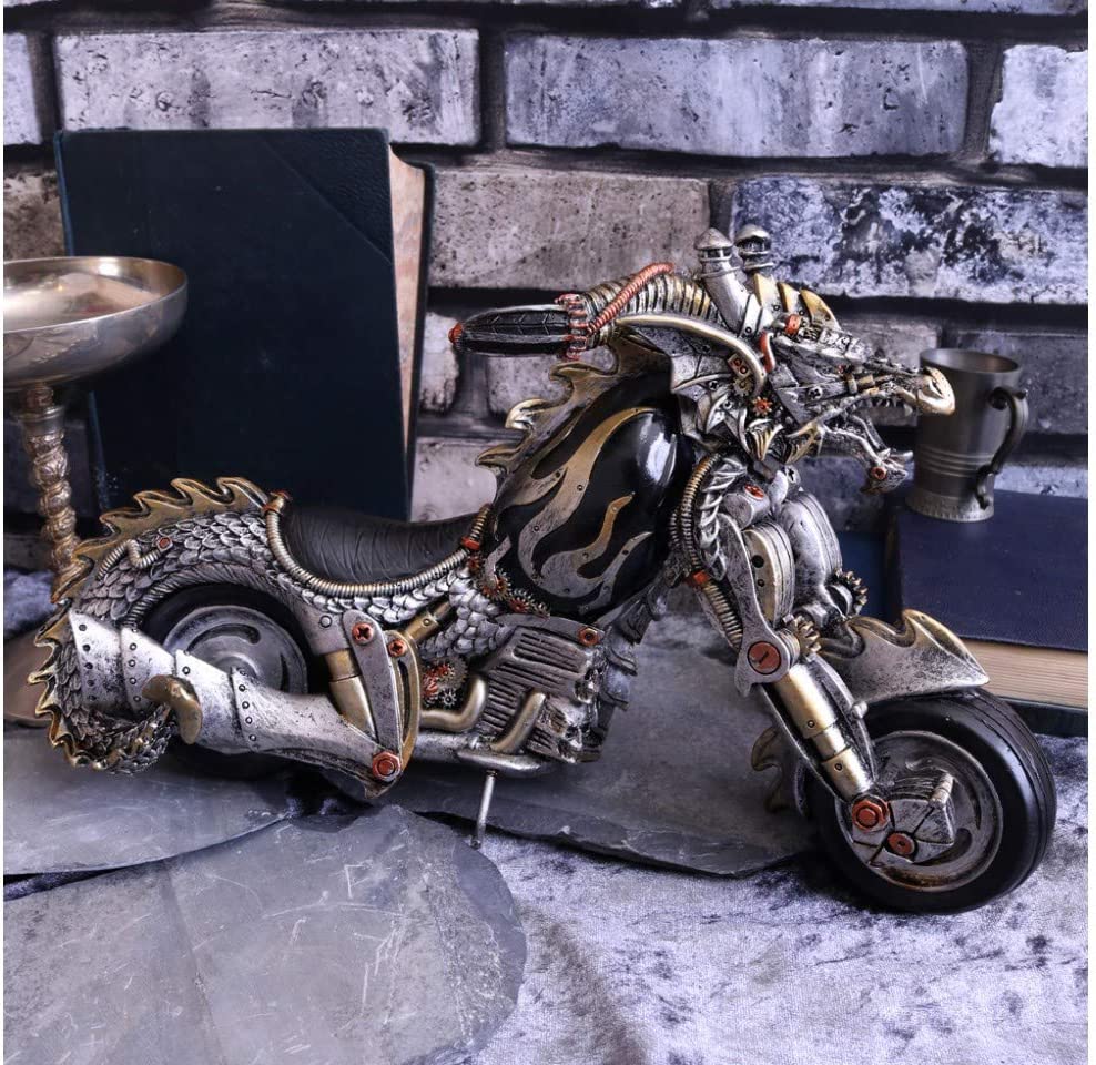 Nemesis Now Dracus Birota – Steampunk-Drachen-Motorradfigur, 29 cm