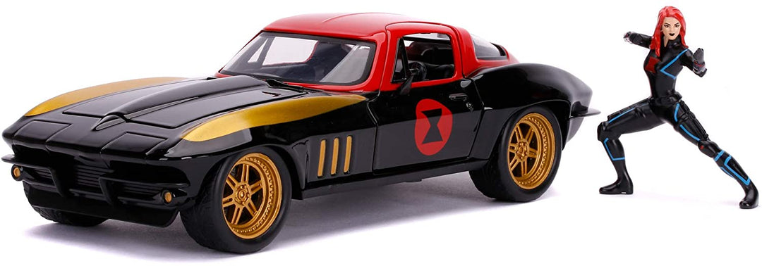 Hollywood Rides 253225014 EA Marvel Black Widow 1966 Chevy 1:24, Multicolore