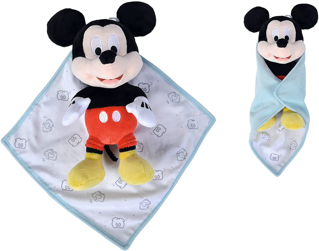 Simba Toys 6315870267 Mickey Plush 25 cm with Extra Soft Blanket, 100% Official