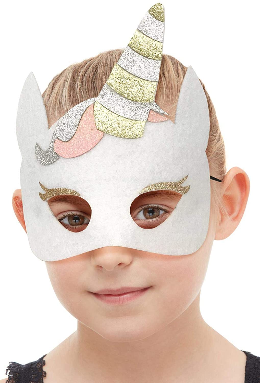Smiffys 70269 Unicorn Felt Mask, Unisex Children, White, One Size