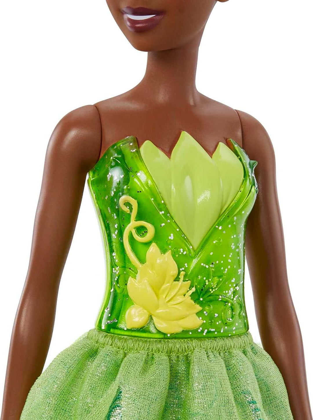 Disney Princess Toys, Tiana Posable Fashion Doll with Sparkling Clothing and Accessories