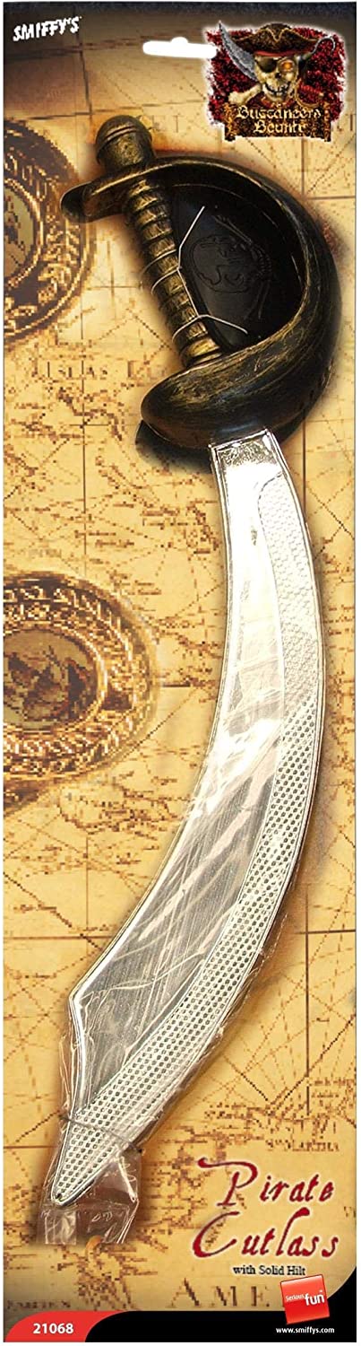 Smiffy's 46 cm Augenklappe und Piratenschwert-Entenmesser – Silber