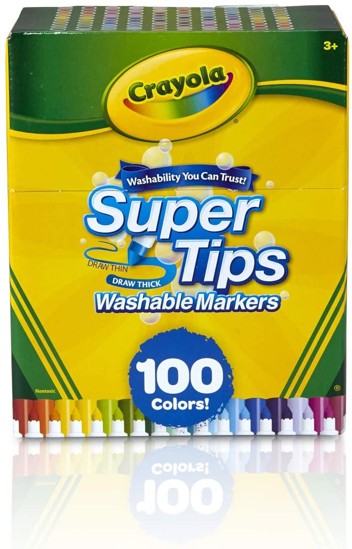 Crayola Super Tips waschbare Marker (100 Stück, mehrfarbig)