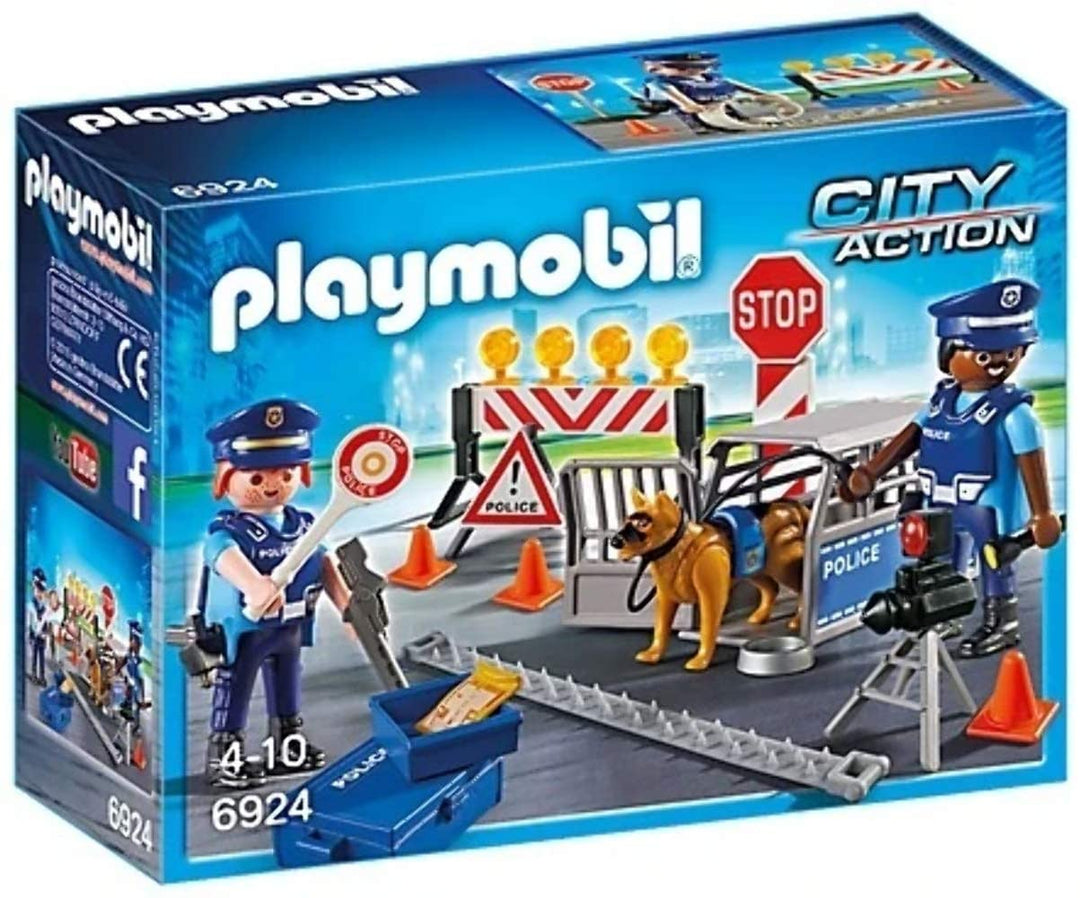 Playmobil 6924 City Action Blocco stradale della polizia, multi