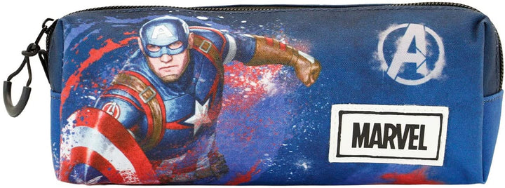 Captain America Full-Fan Quadratisches Federmäppchen, Blau