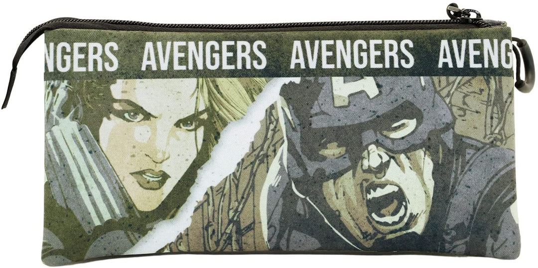 The Avengers Shout-Fan Triple Pencil Case, Military Green
