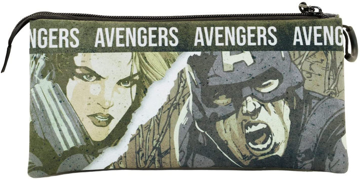 The Avengers Shout-Fan Triple Pencil Case, Military Green