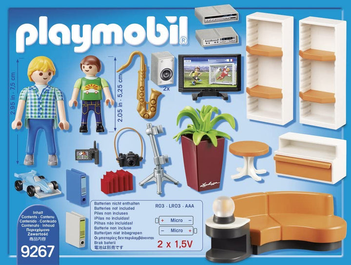 Playmobil City Life 9267 Living Room with Light Effects for Children Ages 4+