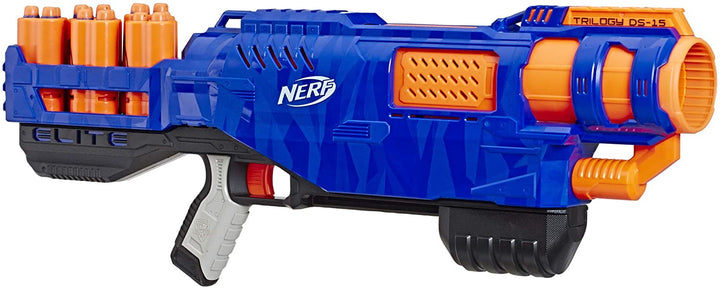 Nerf Trilogy DS-15 Nerf N-Strike Elite Toy Blaster con 15 dardos oficiales Nerf Elite y 5 proyectiles