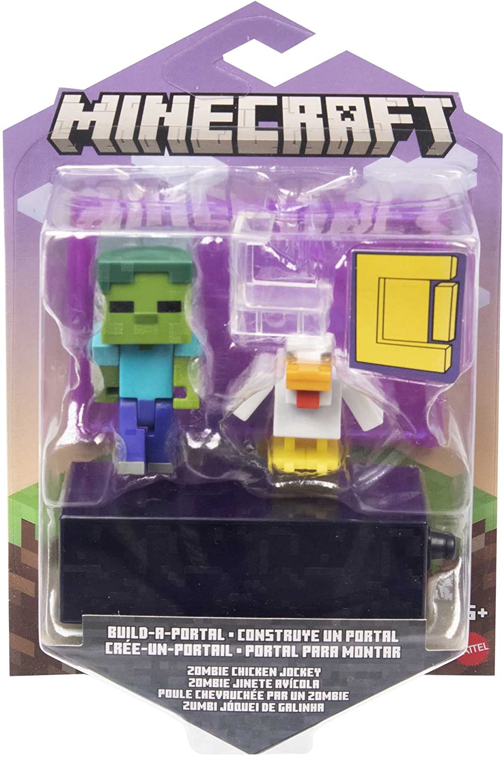 ?Minecraft Build-A-Portal Figures, 3.25-in Action Figure with Portal Piece & Acc