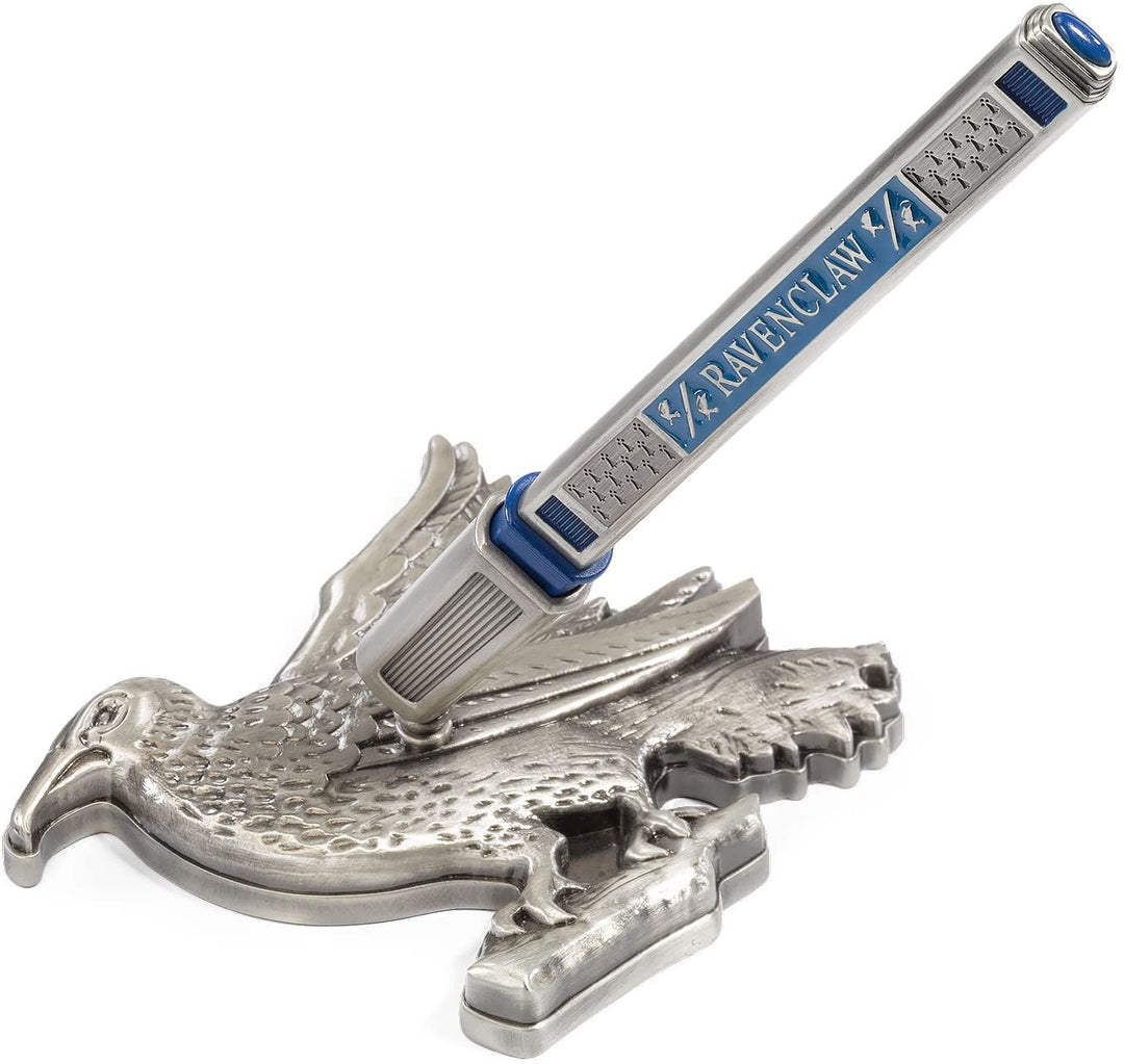 The Noble Collection Harry Potter Ravenclaw House Pen and Desk Stand - Die Cast Metal Pen and Raven Mascot Stand - Officially Licensed Film Set Movie Props Wand Gifts Stationery