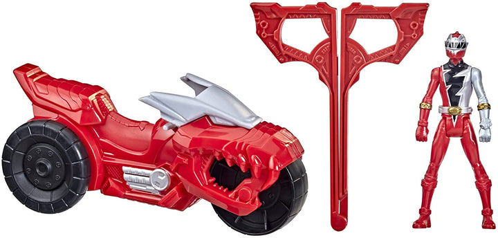 Power Rangers Dino Fury Rip N Go T-Rex Battle Rider und Dino Fury Red Ranger 15-