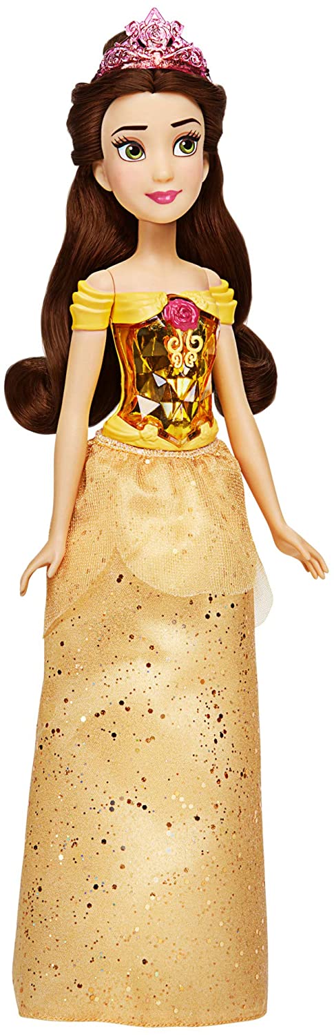 Disney Princess Royal Shimmer Belle Puppe, Modepuppe mit Rock und Accessoires, Spielzeug für Kinder ab 3 Jahren F0898