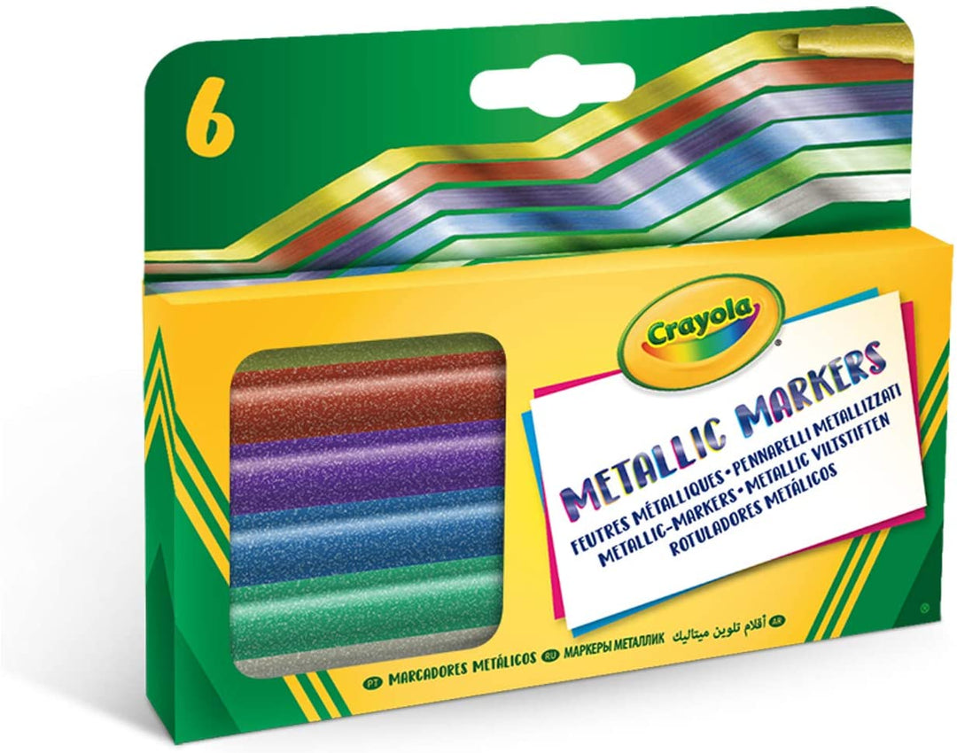 CRAYOLA 918642.012 6CT Metallic Markers, 6 Count (Pack of 1)