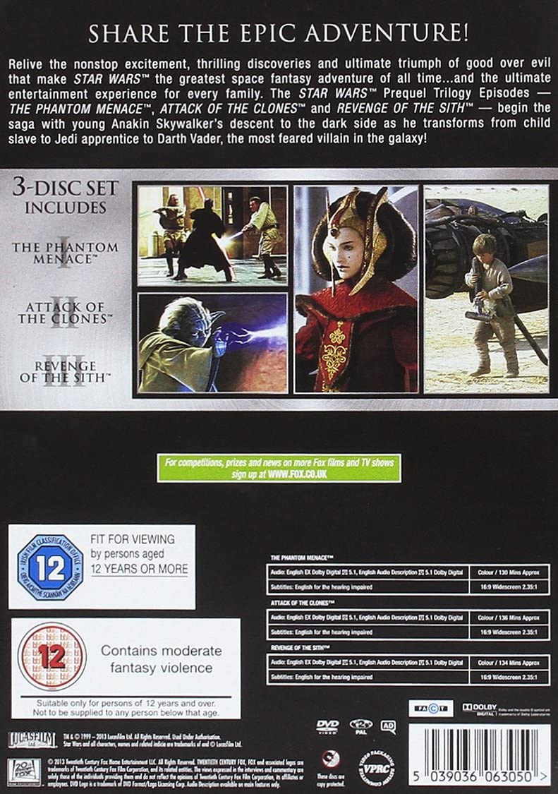 Star Wars: Die Prequel-Trilogie (Episoden I-III) [DVD]