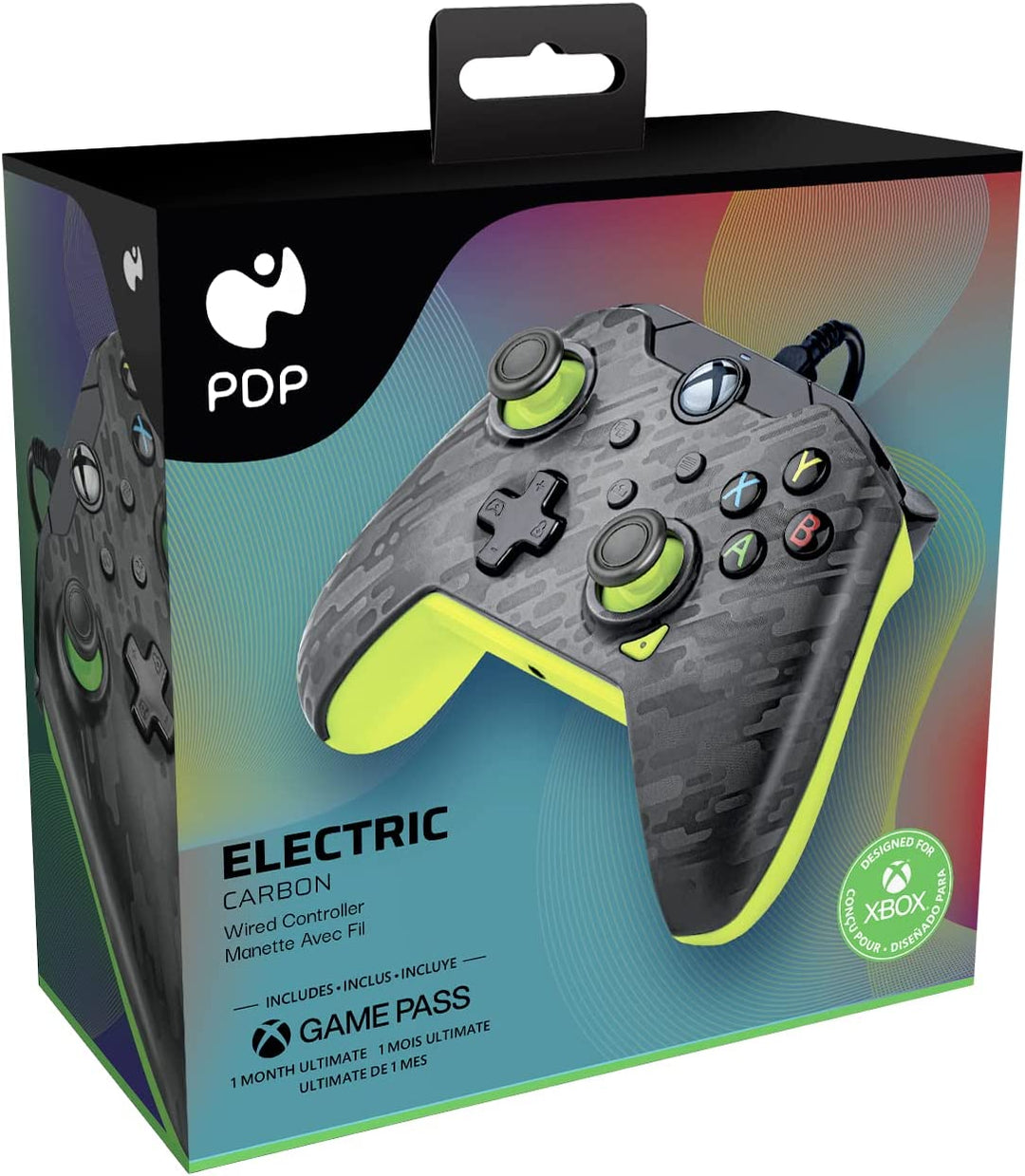PDP Wired Controller Electric Carbon für Xbox Series X|S, Gamepad, Wired Video G