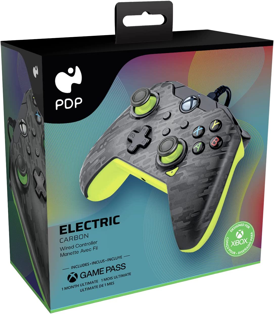 PDP Wired Controller Electric Carbon für Xbox Series X|S, Gamepad, Wired Video G 4