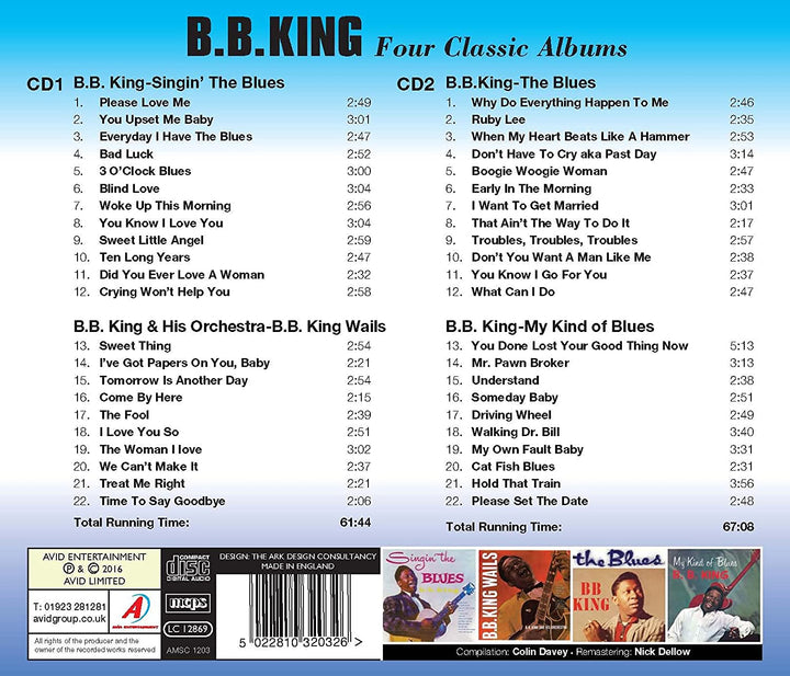BB King – Vier klassische Alben (Singin' The Blues / BB King Wails / The Blues / My Kind Of Blues) [Audio-CD]