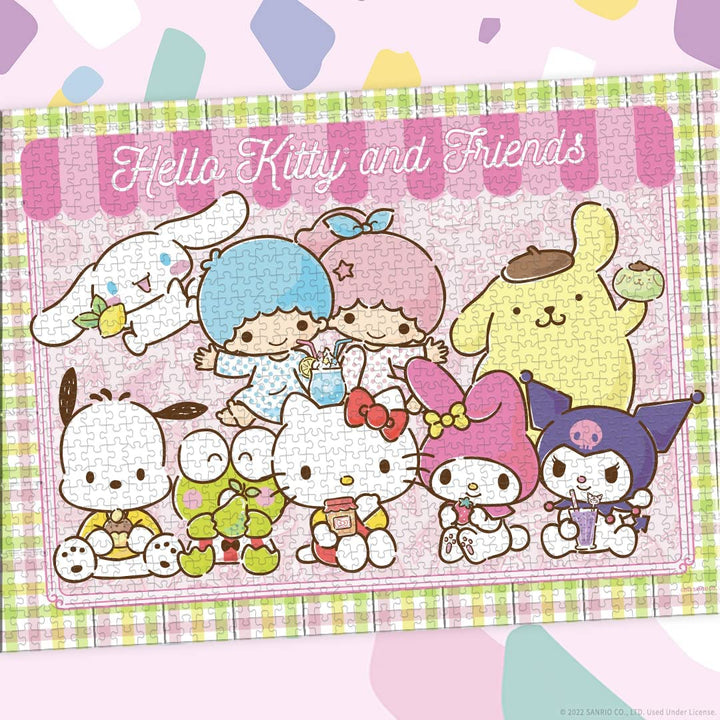 Hello Kitty® and Friends My Favorite Flavour 1000-teiliges Puzzle | Sammelpuzzle-Kunstwerk mit Hello Kitty, Cinnamoroll, Keroppi | Offiziell lizenziertes Hello Kitty Puzzle und Merchandise