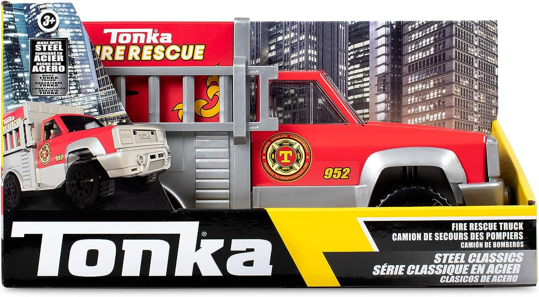 Tonka 06189 Steel Classics Rettungswagen, Konstruktionsspielzeug für Jungen und Mädchen