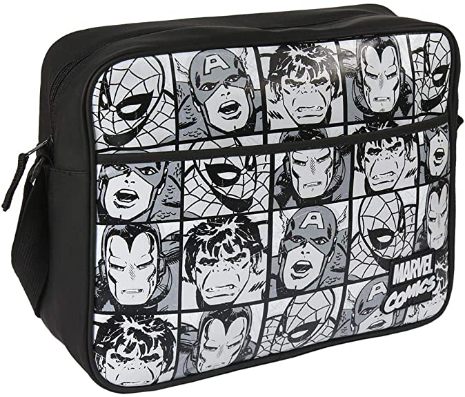 Artesania Bristle Messenger Bag Avengers Umhängetasche, 36 cm, Schwarz