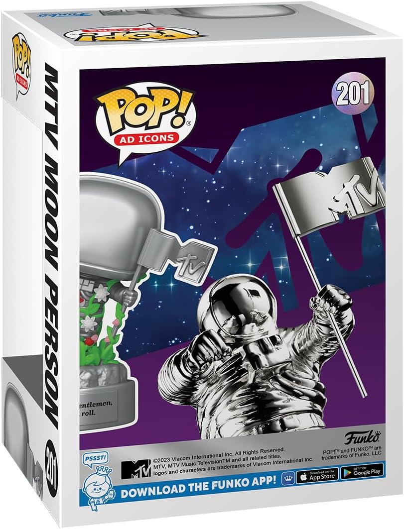 Werbesymbole: MTV 40th – Moon Person – MTV Moon Man Funko 72563 Pop! Vinyl Nr. 201