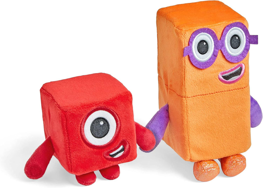 Learning Resources HM94554-UK One and Two Playful Pals, Numberblocks Plush Squishy Soft Tactile Toys