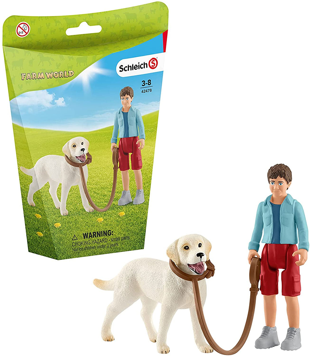 Schleich 42478 Farm World Walking With Labrador Retriever