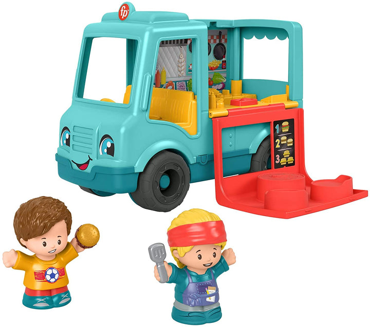 Fisher-Price GYF65 Little People Serve It Up Burger Truck, Mehrfarbig, 17,8 cm*2