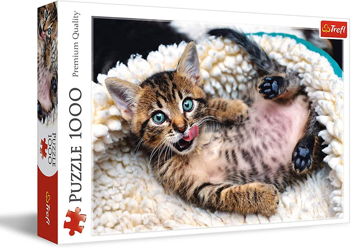 Trefl 10448 Cheerful Kitten Puzzle (1000-Piece) - Yachew