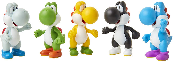 Paquete de 5 minifiguras exclusivas de Super Mario Yoshi de 2,5 pulgadas