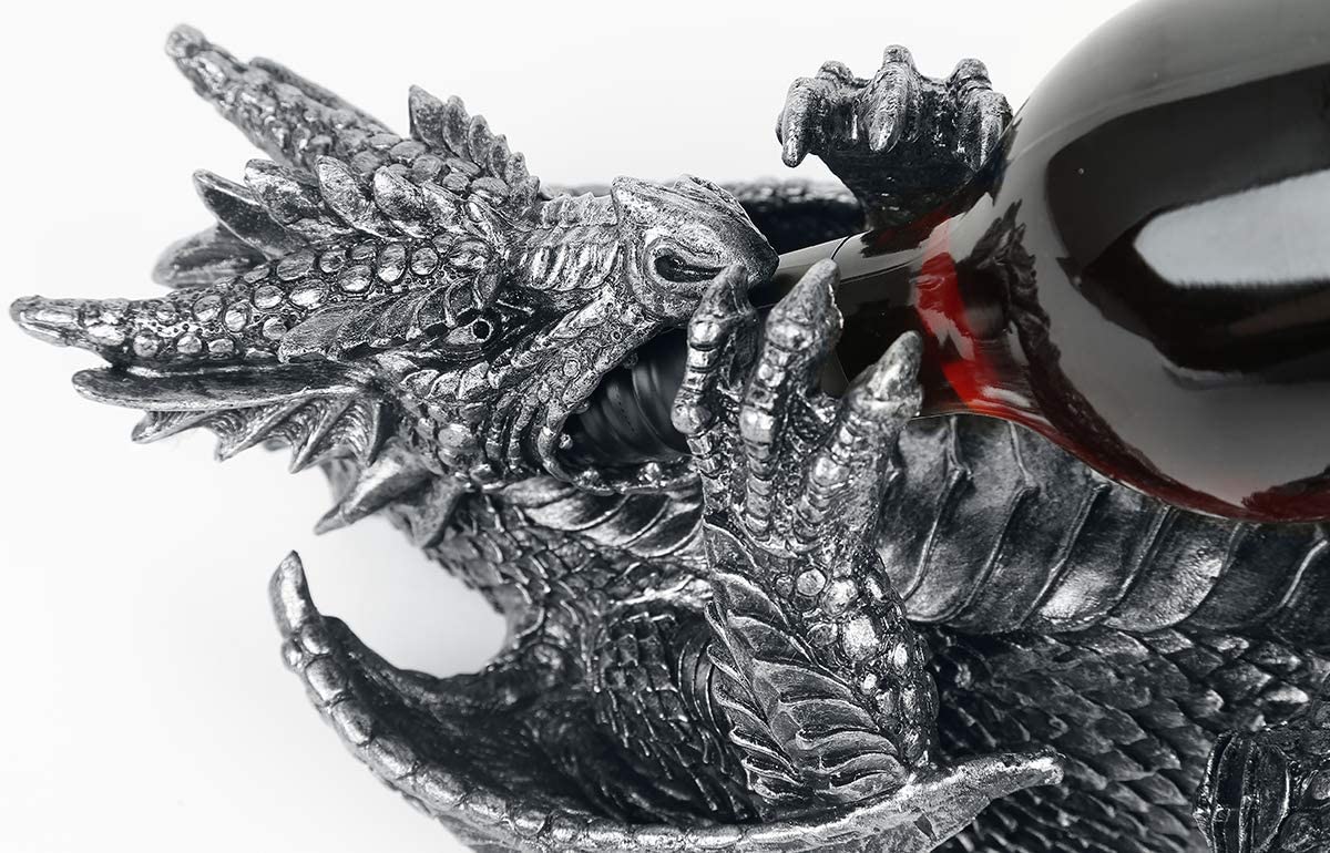 Nemesis Now Guzzlers Dragon Wine Bottle Holder - Black Resin, 32cm 7