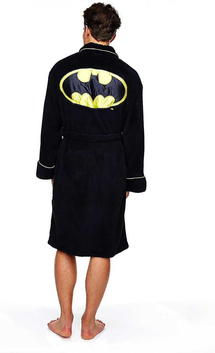 Classic Batman (DC Comics) Unisex Fleece Dressing Gown Bathrobe Black One Size