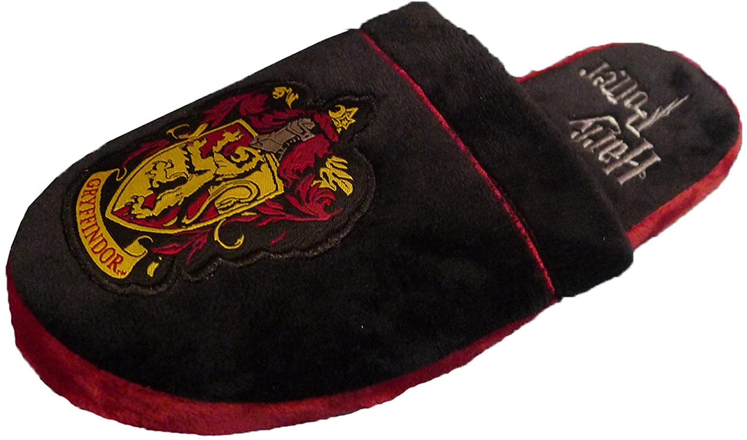 Plush Harry Potter Gryffindor Slippers, Red and Black, polyester, black, 38-40