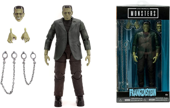 Jada 253251014 Toys Universal Monsters Frankenstein 6 Zoll Deluxe Sammlerfigur, Schwarz, Einheitsgröße