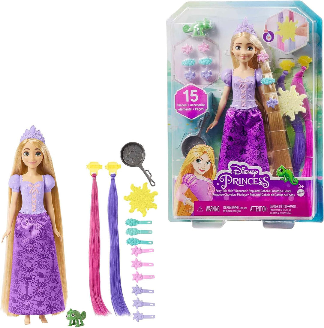 Disney Princess Toys, Rapunzel-Puppe mit Farbwechsel-Haarverlängerungen und Haar-S